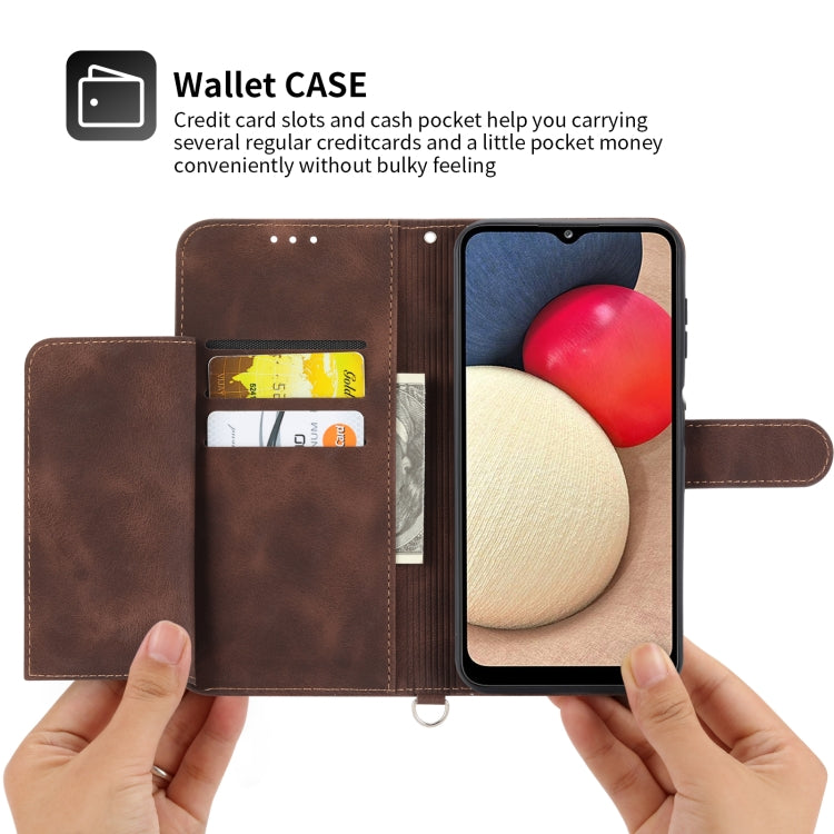 For Sharp Simple Sumaho 5 Skin-feel Flowers Embossed Wallet Leather Phone Case