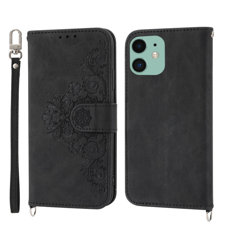 For Xiaomi Redmi A1 Skin-feel Flowers Embossed Wallet Leather Phone Case