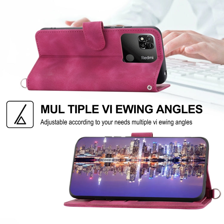 For Xiaomi Redmi 10A Skin-feel Flowers Embossed Wallet Leather Phone Case