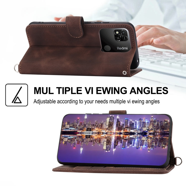 For Xiaomi Redmi 10A Skin-feel Flowers Embossed Wallet Leather Phone Case