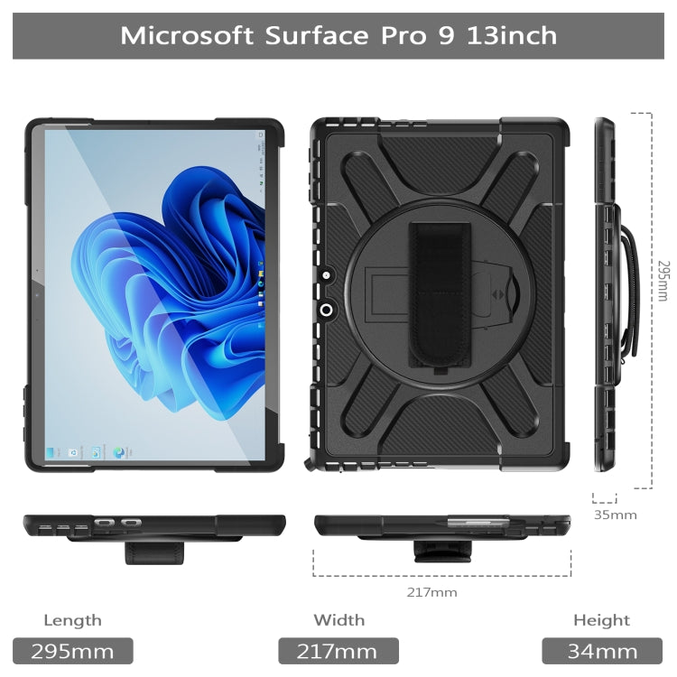 For MicroSoft Surface Pro 9 Rotatable Kickstand Grip Shockproof Tablet Case