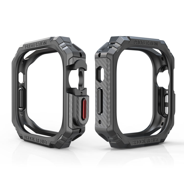 For Apple Watch Ultra 49mm TPU + PC Carbon Fiber Shockproof Case