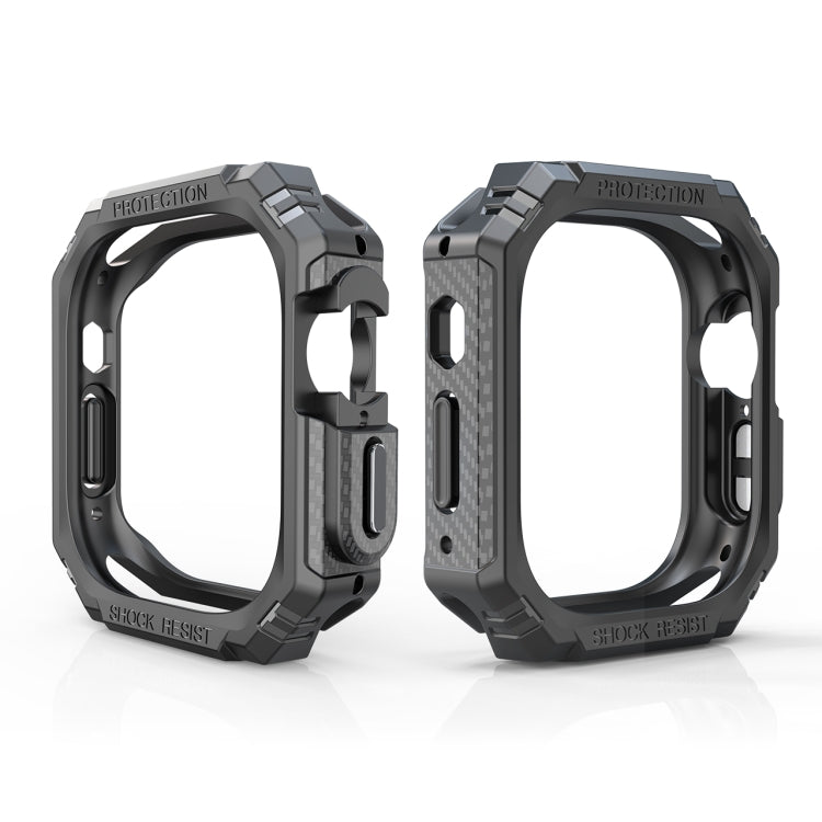 For Apple Watch Ultra 49mm TPU + PC Carbon Fiber Shockproof Case