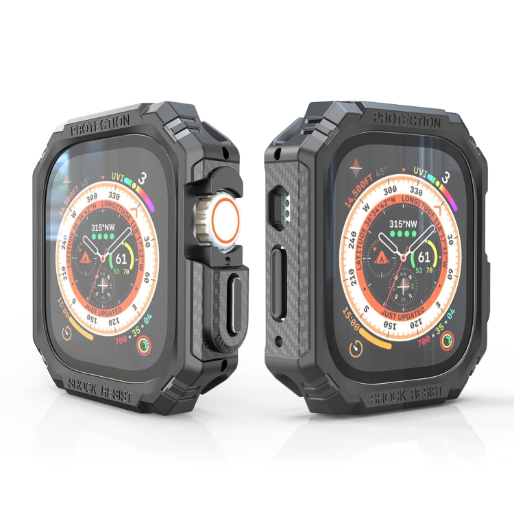 For Apple Watch Ultra 49mm TPU + PC Carbon Fiber Shockproof Case