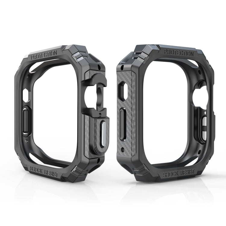 For Apple Watch Ultra 49mm TPU + PC Carbon Fiber Shockproof Case