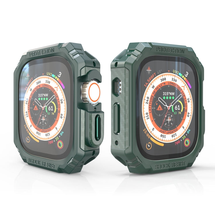 For Apple Watch Ultra 49mm TPU + PC Carbon Fiber Shockproof Case