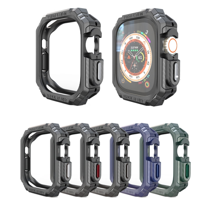 For Apple Watch Ultra 49mm TPU + PC Carbon Fiber Shockproof Case