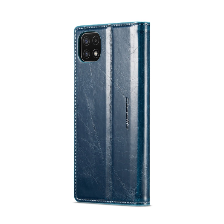 For Samsung Galaxy A22 5G / F42 5G CaseMe 003 Crazy Horse Texture Leather Phone Case