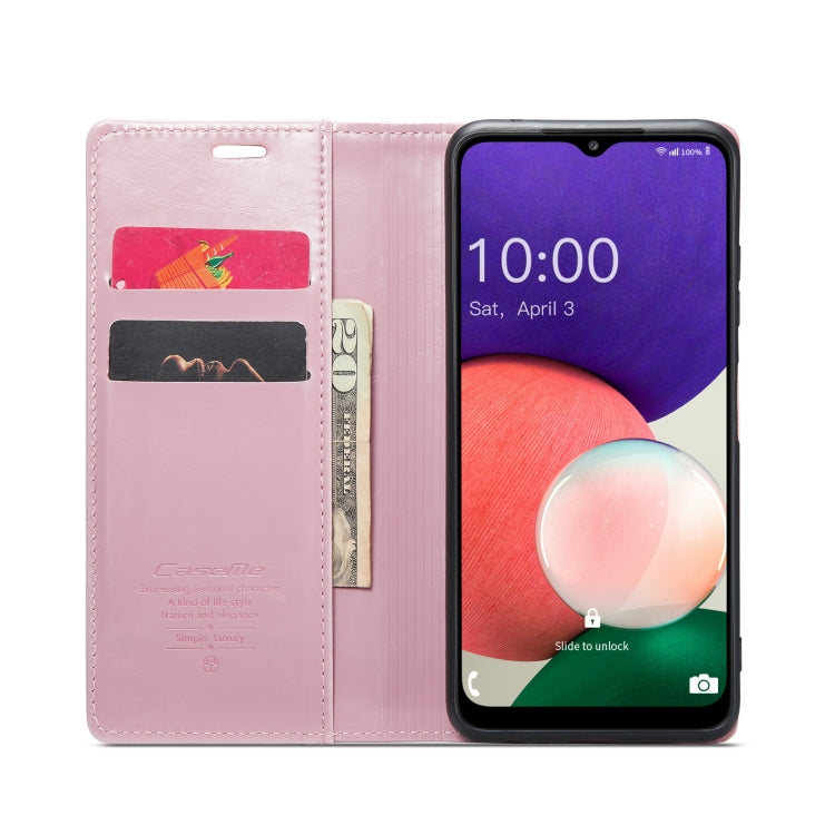 For Samsung Galaxy A22 5G / F42 5G CaseMe 003 Crazy Horse Texture Leather Phone Case