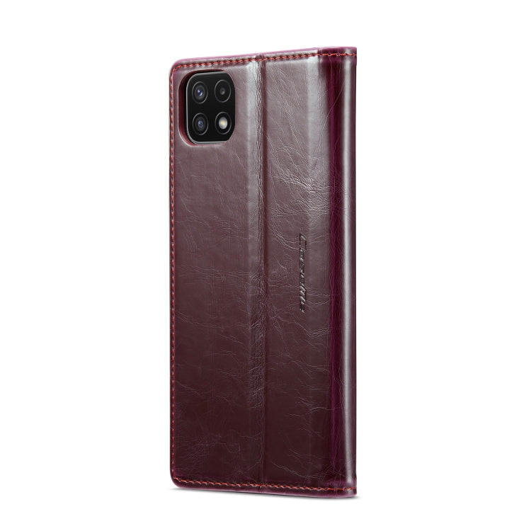 For Samsung Galaxy A22 5G / F42 5G CaseMe 003 Crazy Horse Texture Leather Phone Case