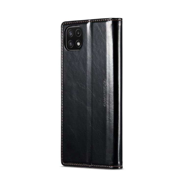 For Samsung Galaxy A22 5G / F42 5G CaseMe 003 Crazy Horse Texture Leather Phone Case