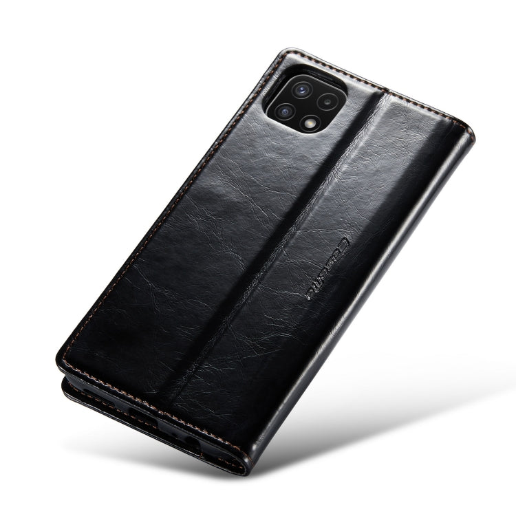 For Samsung Galaxy A22 5G / F42 5G CaseMe 003 Crazy Horse Texture Leather Phone Case