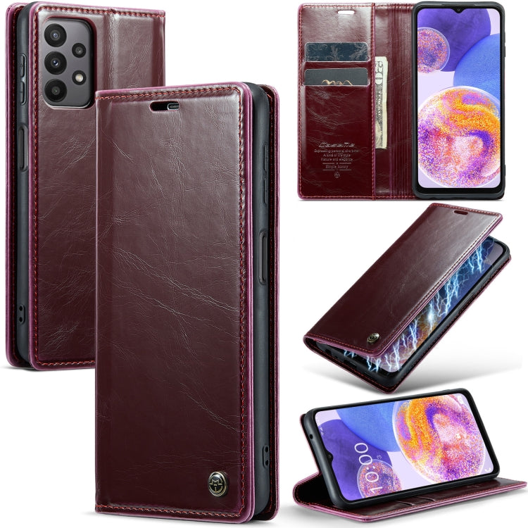 For Samsung Galaxy A23 / M23 CaseMe 003 Crazy Horse Texture Leather Phone Case