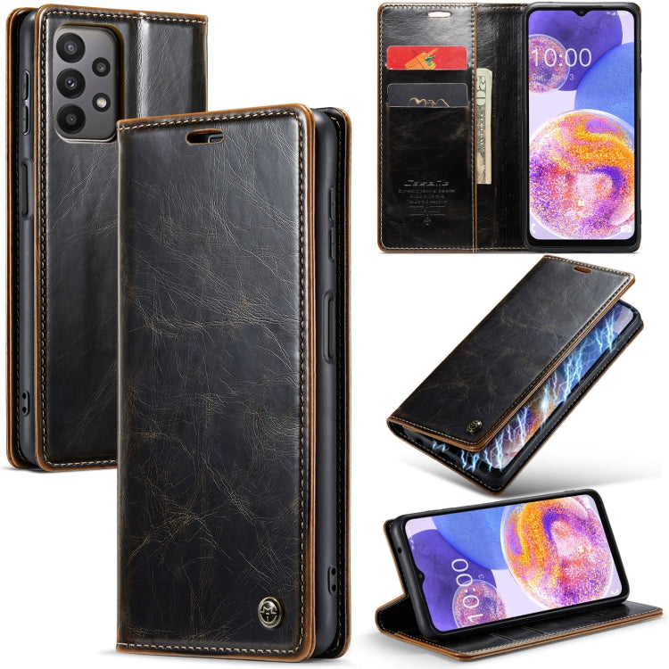 For Samsung Galaxy A23 / M23 CaseMe 003 Crazy Horse Texture Leather Phone Case
