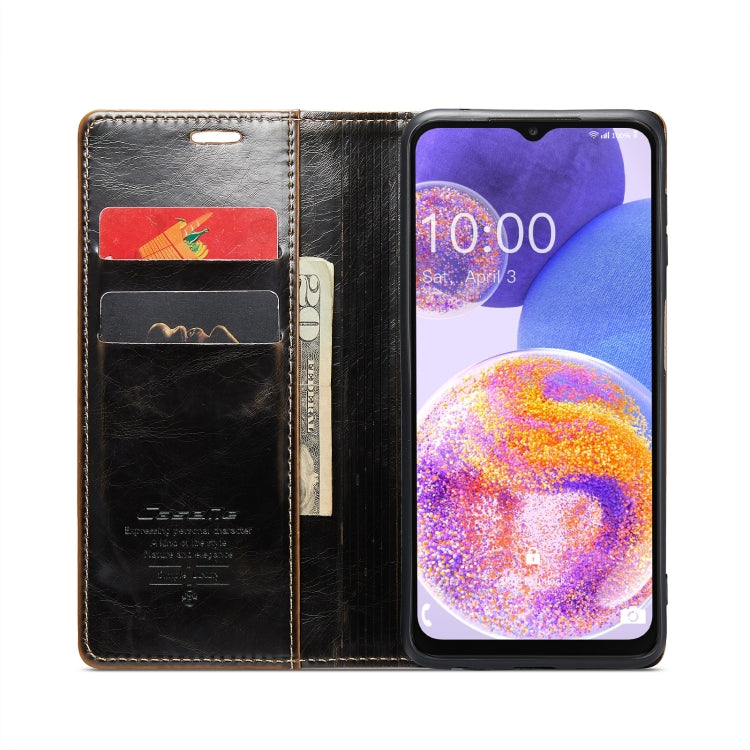 For Samsung Galaxy A23 / M23 CaseMe 003 Crazy Horse Texture Leather Phone Case