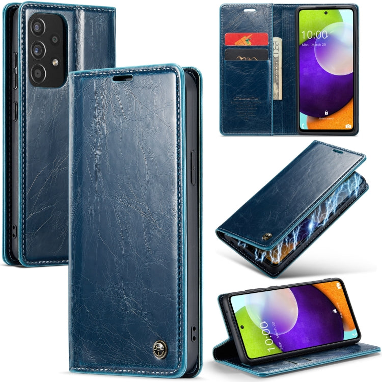 For Samsung Galaxy A52 CaseMe 003 Crazy Horse Texture Leather Phone Case