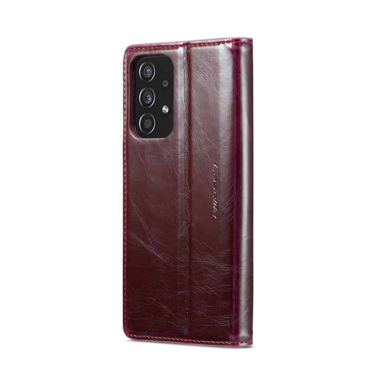 For Samsung Galaxy A52 CaseMe 003 Crazy Horse Texture Leather Phone Case