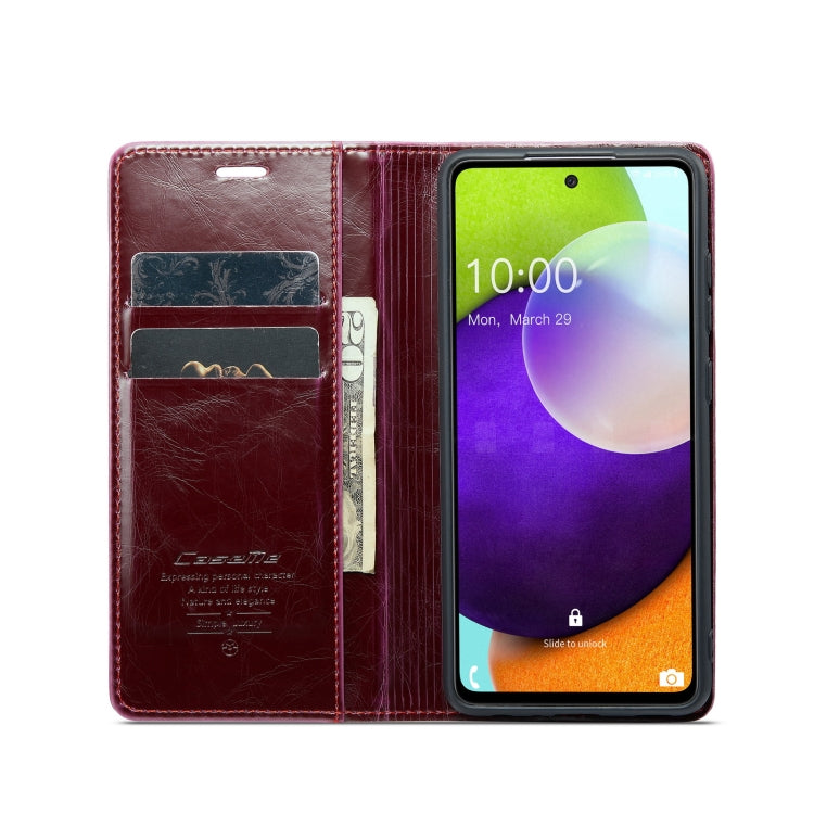 For Samsung Galaxy A52 CaseMe 003 Crazy Horse Texture Leather Phone Case