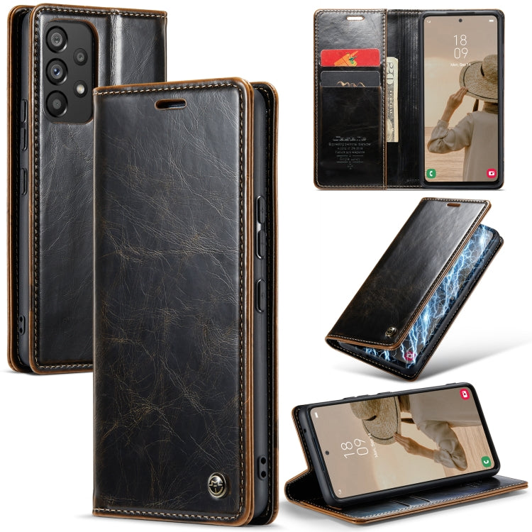 For Samsung Galaxy A53 CaseMe 003 Crazy Horse Texture Leather Phone Case
