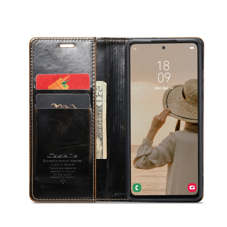 For Samsung Galaxy A53 CaseMe 003 Crazy Horse Texture Leather Phone Case
