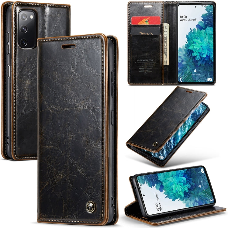 For Samsung Galaxy S20 FE CaseMe 003 Crazy Horse Texture Leather Phone Case