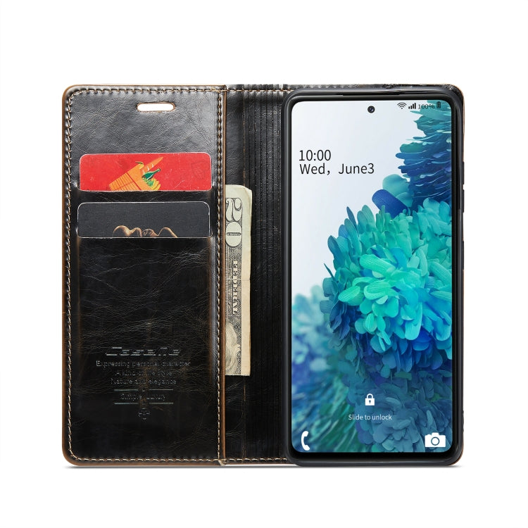 For Samsung Galaxy S20 FE CaseMe 003 Crazy Horse Texture Leather Phone Case