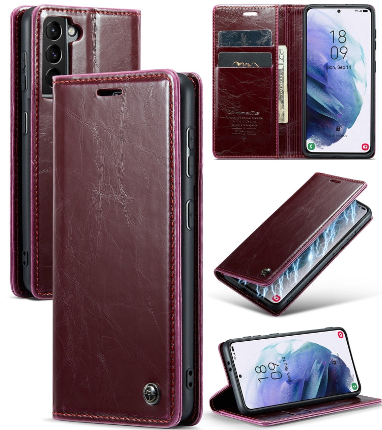 For Samsung Galaxy S21 5G CaseMe 003 Crazy Horse Texture Leather Phone Case