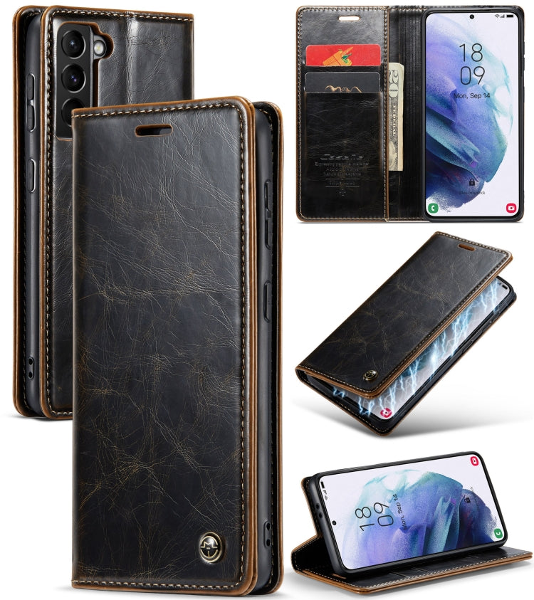 For Samsung Galaxy S21 5G CaseMe 003 Crazy Horse Texture Leather Phone Case