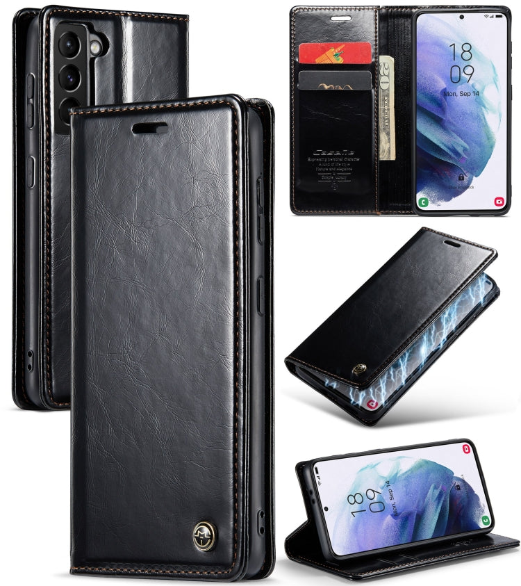 For Samsung Galaxy S21 5G CaseMe 003 Crazy Horse Texture Leather Phone Case