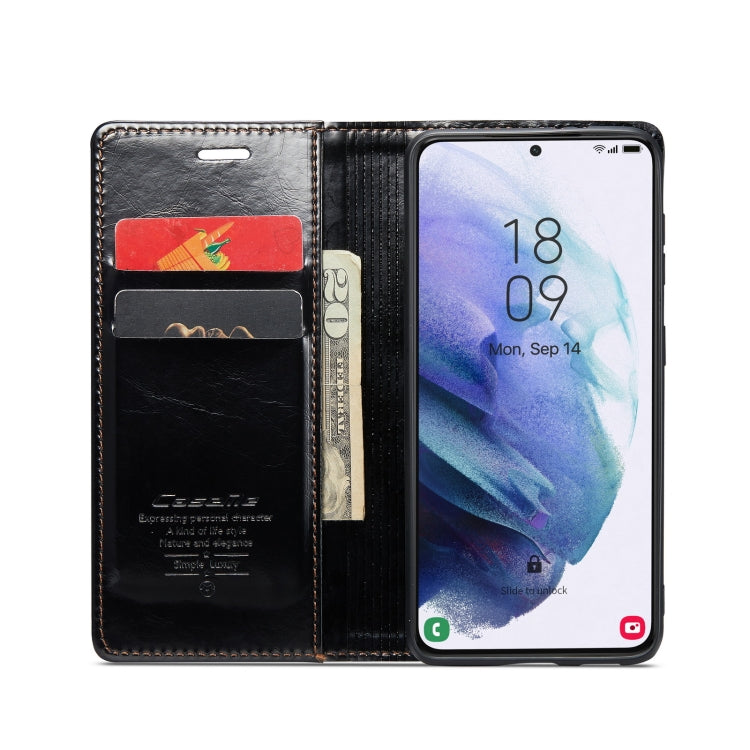 For Samsung Galaxy S21 5G CaseMe 003 Crazy Horse Texture Leather Phone Case