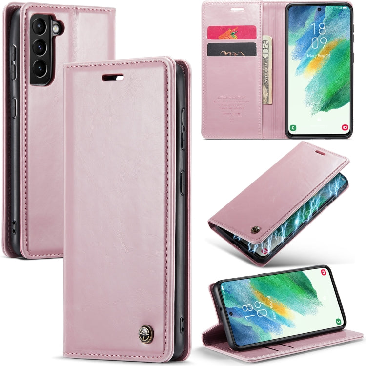 For Samsung Galaxy S21 FE 5G CaseMe 003 Crazy Horse Texture Leather Phone Case