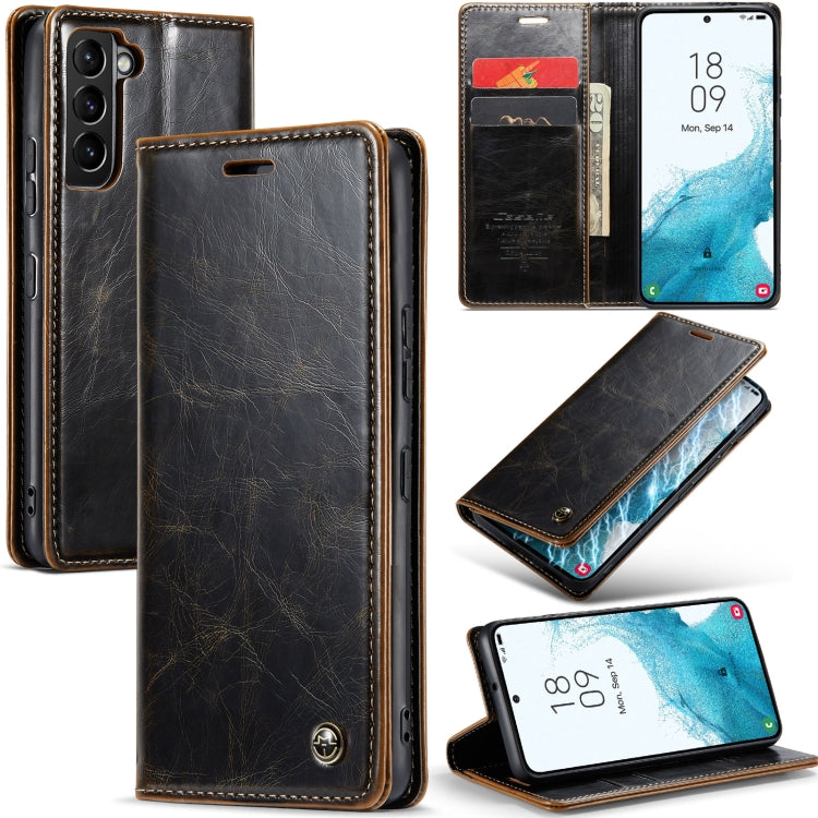 For Samsung Galaxy S22 5G CaseMe 003 Crazy Horse Texture Leather Phone Case