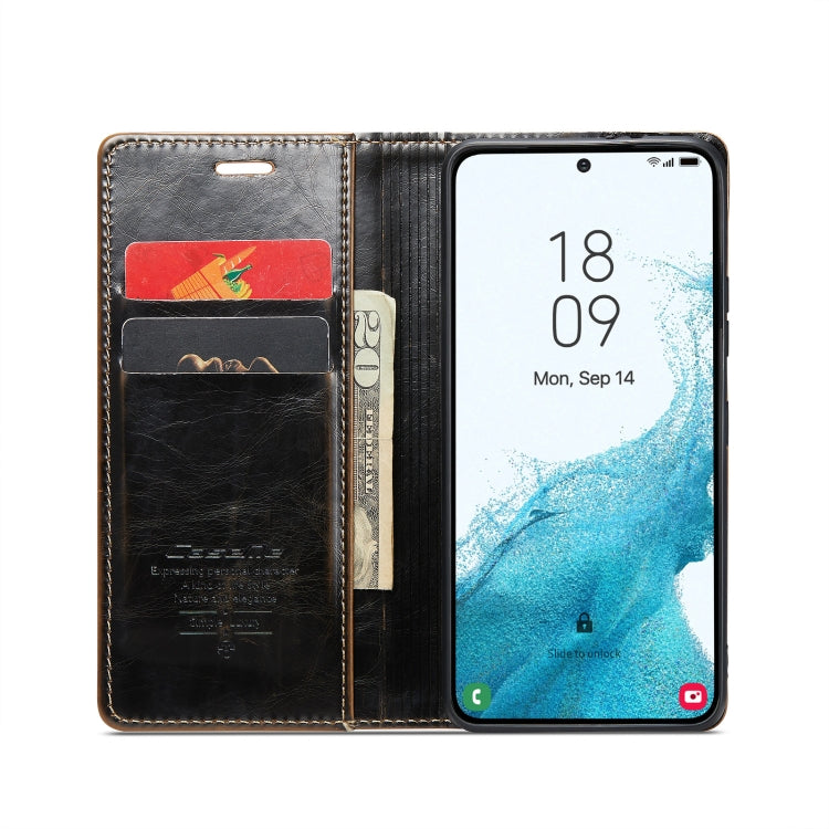 For Samsung Galaxy S22+ 5G CaseMe 003 Crazy Horse Texture Leather Phone Case