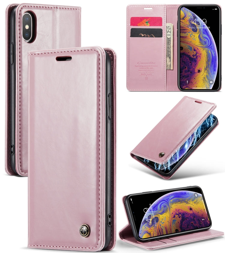 For iPhone XS CaseMe 003 Crazy Horse Texture Leather Phone Case