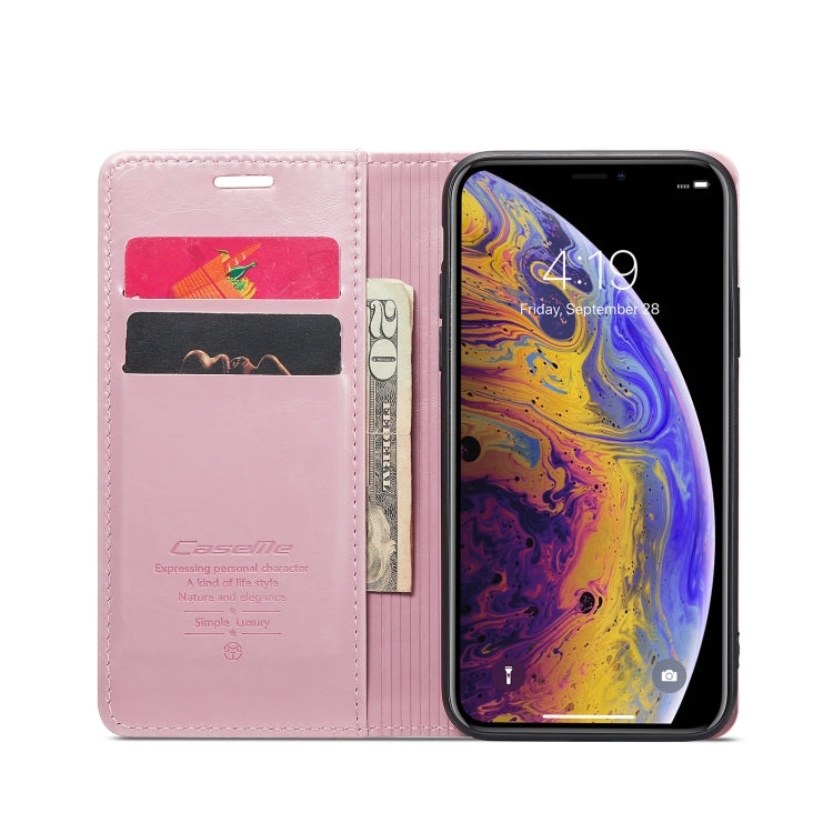 For iPhone XS CaseMe 003 Crazy Horse Texture Leather Phone Case