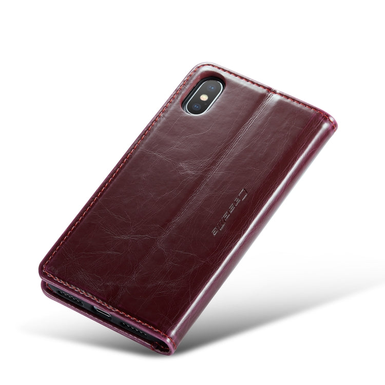 For iPhone XS CaseMe 003 Crazy Horse Texture Leather Phone Case
