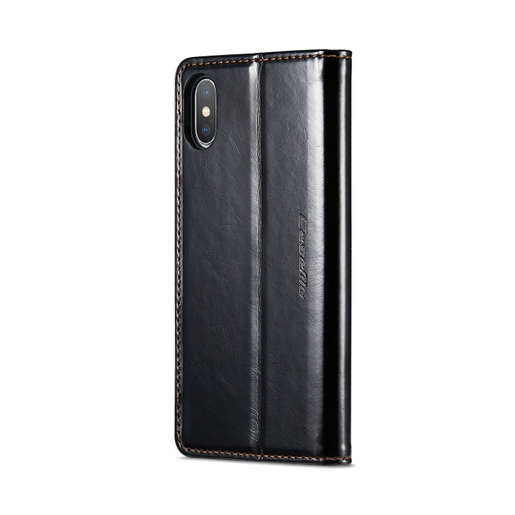 For iPhone XS CaseMe 003 Crazy Horse Texture Leather Phone Case