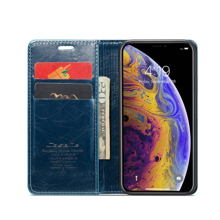 For iPhone XS Max CaseMe 003 Crazy Horse Texture Leather Phone Case