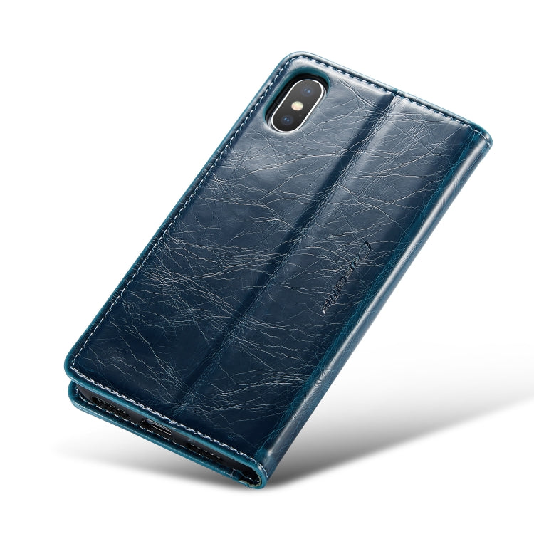 For iPhone XS Max CaseMe 003 Crazy Horse Texture Leather Phone Case