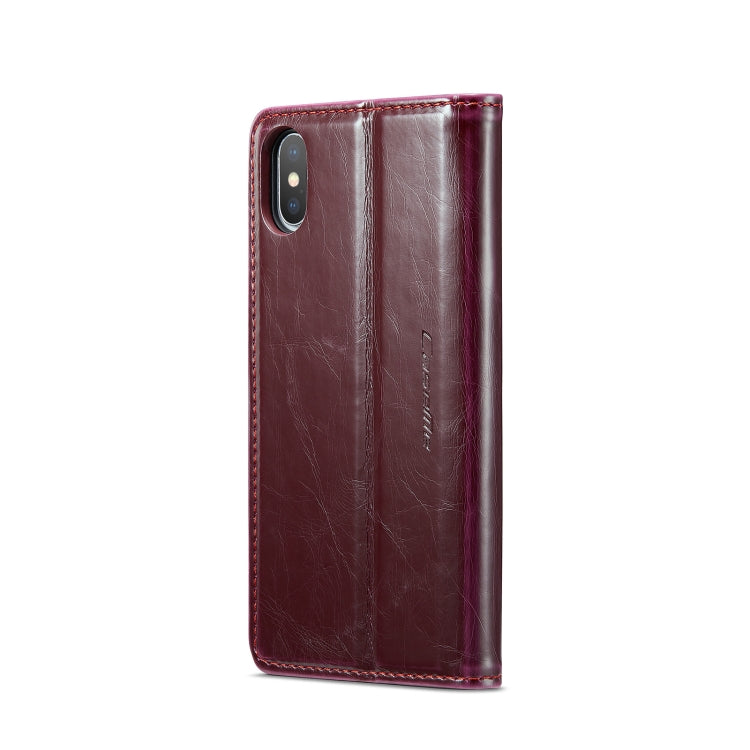 For iPhone XS Max CaseMe 003 Crazy Horse Texture Leather Phone Case