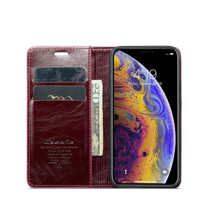 For iPhone XS Max CaseMe 003 Crazy Horse Texture Leather Phone Case