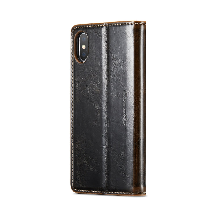 For iPhone XS Max CaseMe 003 Crazy Horse Texture Leather Phone Case
