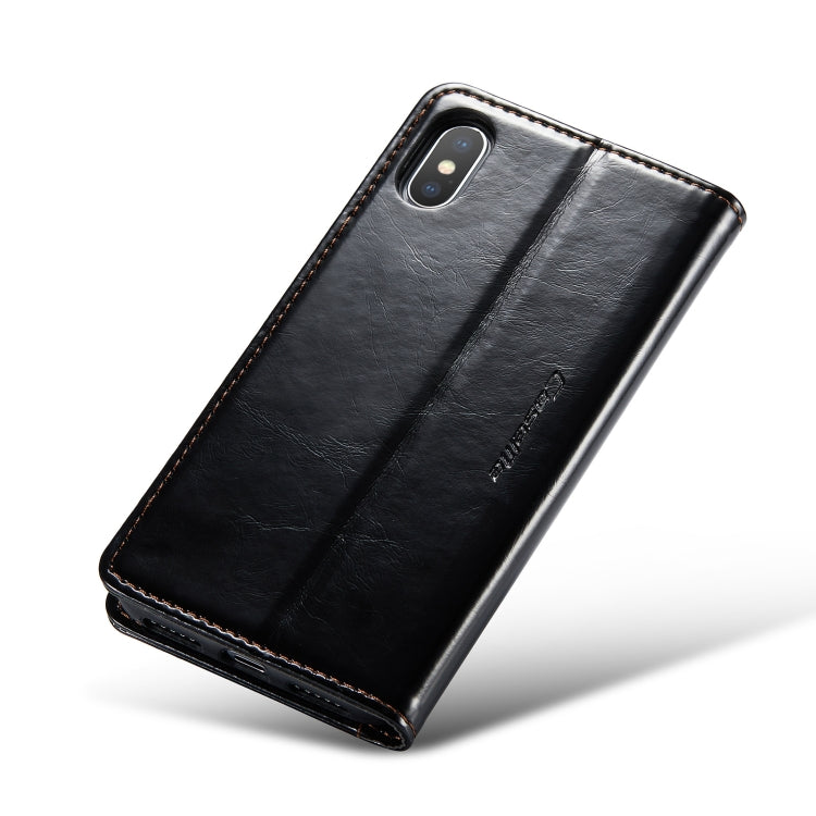 For iPhone XS Max CaseMe 003 Crazy Horse Texture Leather Phone Case