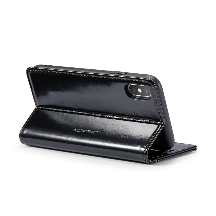 For iPhone XS Max CaseMe 003 Crazy Horse Texture Leather Phone Case