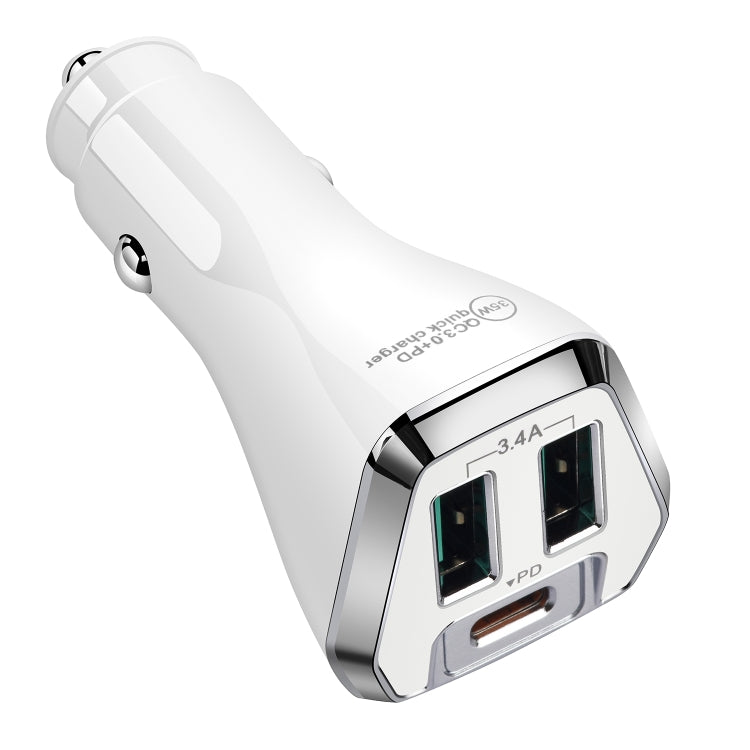 ACC-320PD 35W Dual USB+USB-C/Type-C Fast Charge Car Charger