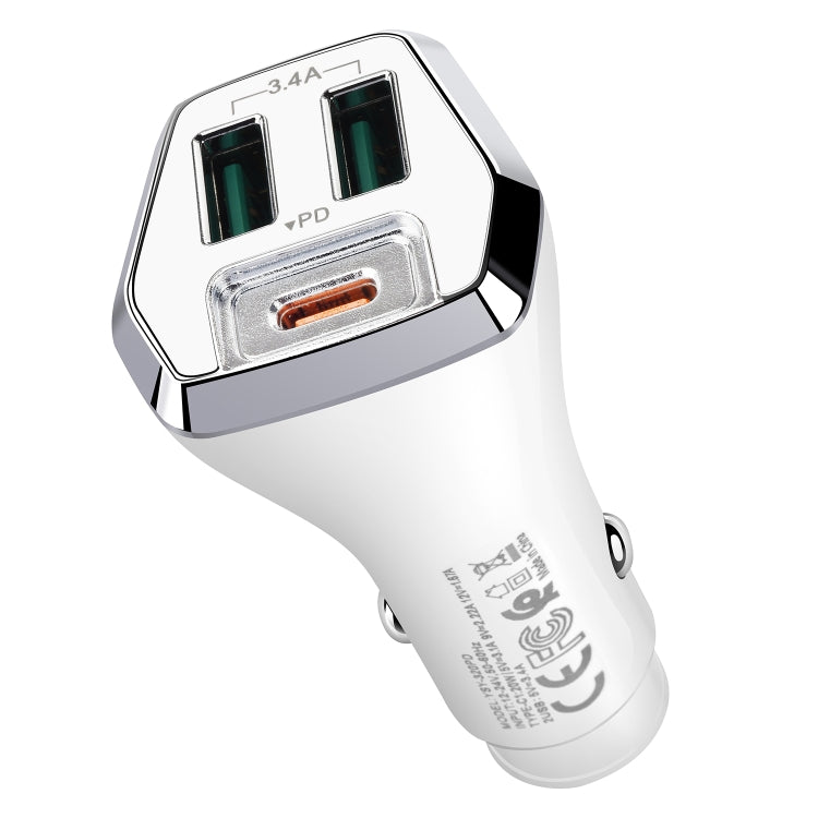 ACC-320PD 35W Dual USB+USB-C/Type-C Fast Charge Car Charger