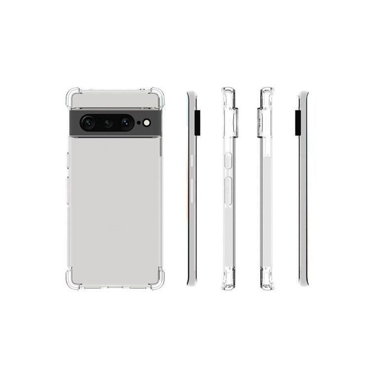 For Google Pixel 7 Pro Shockproof Non-slip Thickening TPU Phone Case(Transparent)
