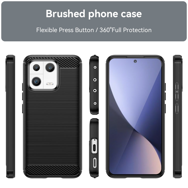For Xiaomi 13 Brushed Texture Carbon Fiber TPU Phone Case