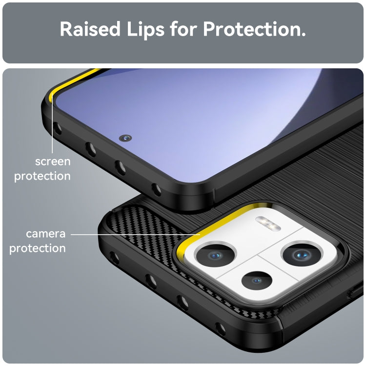 For Xiaomi 13 Brushed Texture Carbon Fiber TPU Phone Case