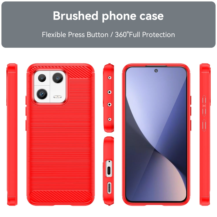 For Xiaomi 13 Brushed Texture Carbon Fiber TPU Phone Case